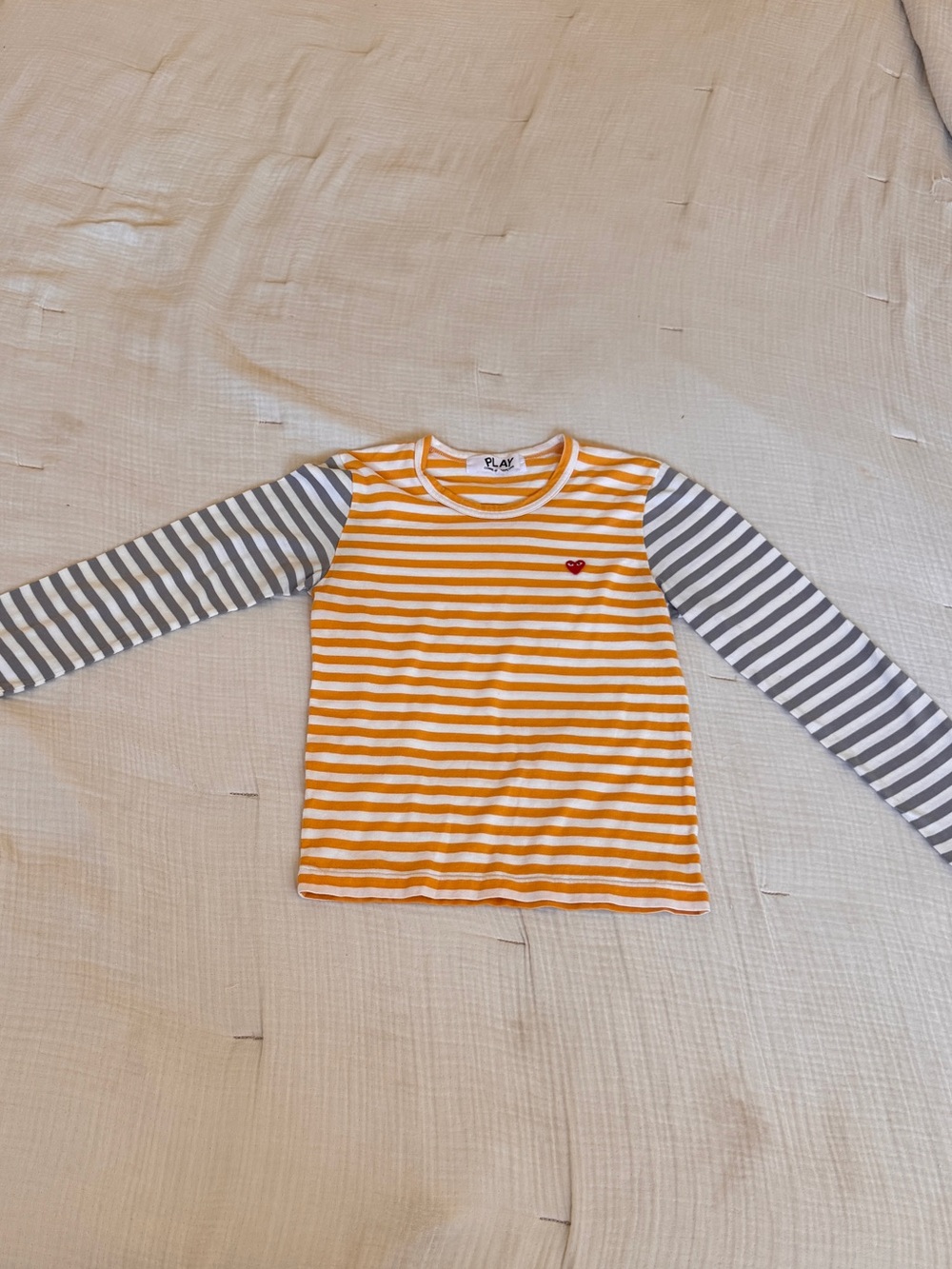 Play commended garçons strip long sleeve cotton xs extra small womens